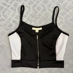 Nicki Minaj Colorblock Zip Front Crop Top XS | Y2K Clubwear
